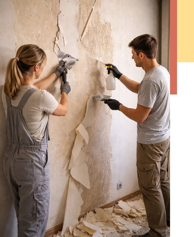 Снятие старых обоев в Елизово от 5317 руб. под ключ недорого | ОТДЕЛОЧНИК-Лзв