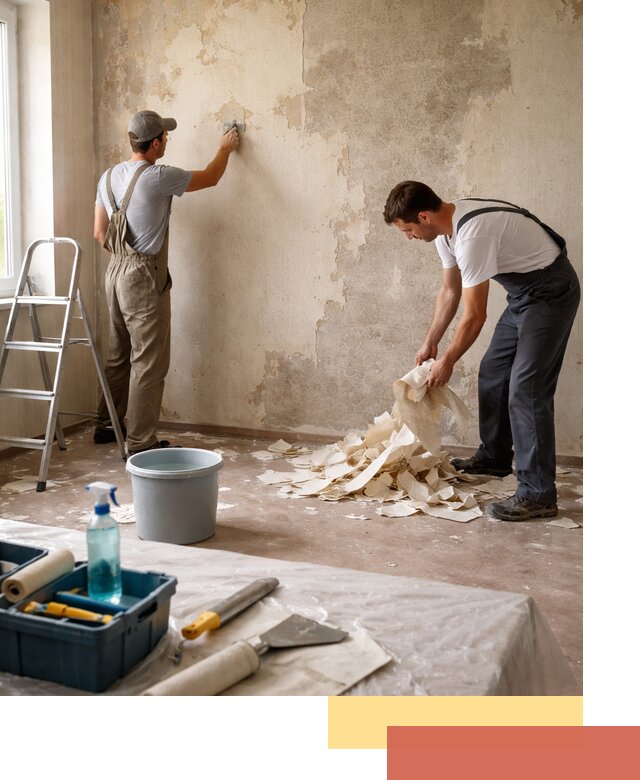 Снятие старых обоев в Елизово быстро и качественно