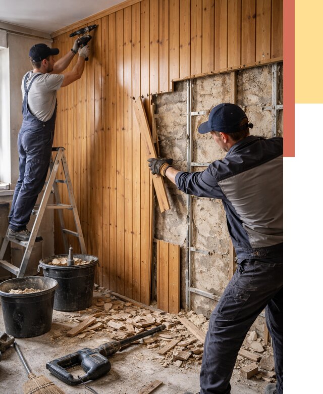 Демонтаж вагонки со стен в Елизово от 1469 руб. — снятие, удаление, срочно | ОТДЕЛОЧНИК-Лзв