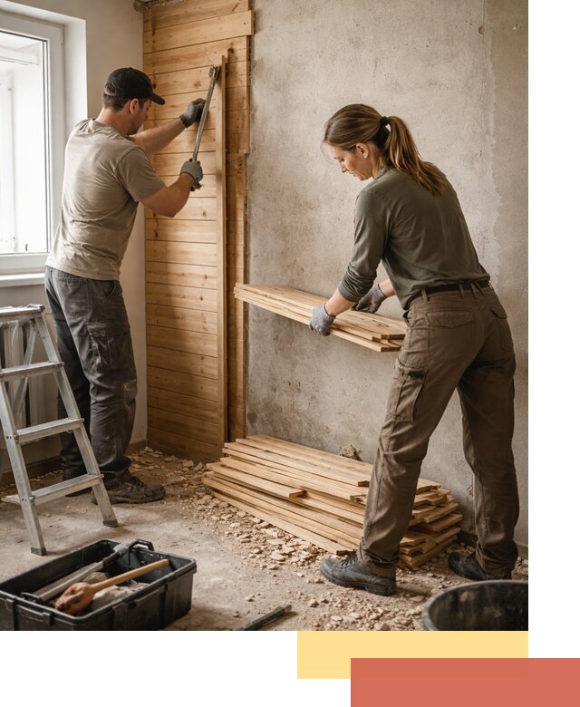 Демонтаж вагонки со стен в Елизово — профессиональный демонтаж