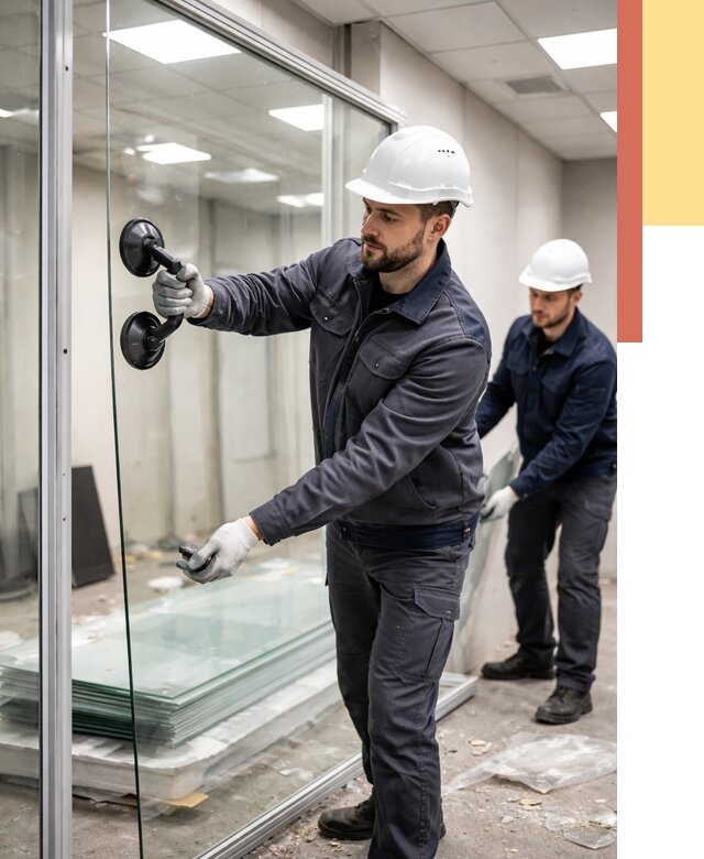 Демонтаж стеклянных перегородок в Елизово от 3241 руб. — быстро и недорого | ОТДЕЛОЧНИК-Лзв