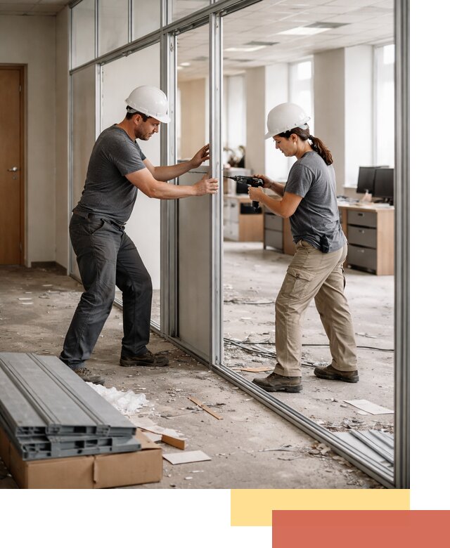 Демонтаж алюминиевых перегородок в Елизово быстро и аккуратно