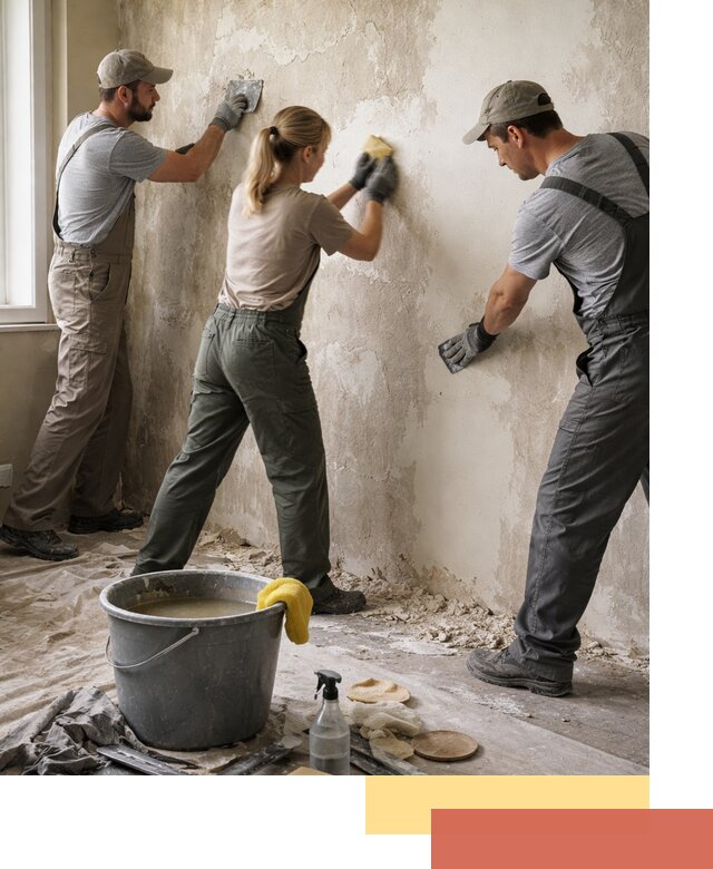 Очистка стен от клея и грунтовки в Елизово качественно и быстро