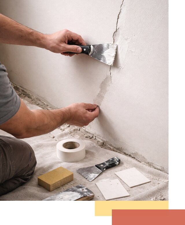 Заделка трещин и сколов в стенах и потолках в Елизово