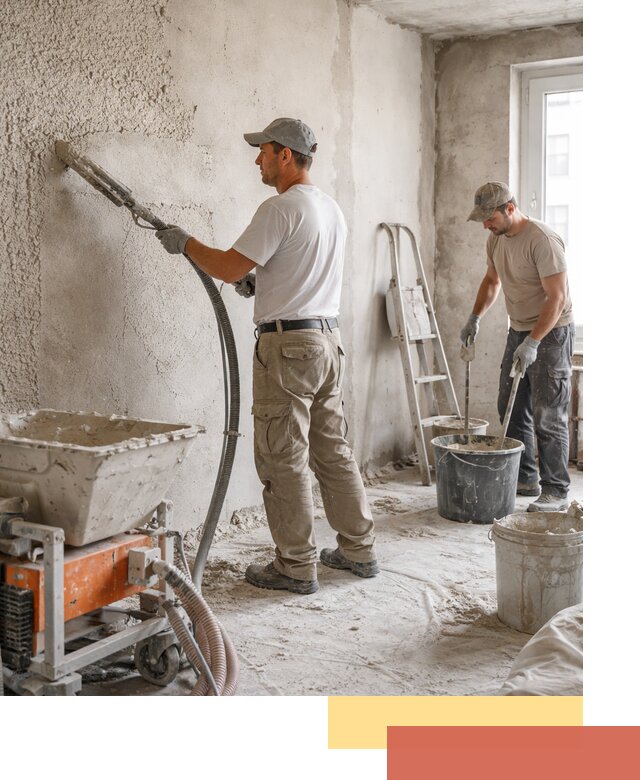 Машинная штукатурка стен в Елизово — быстро и качественно