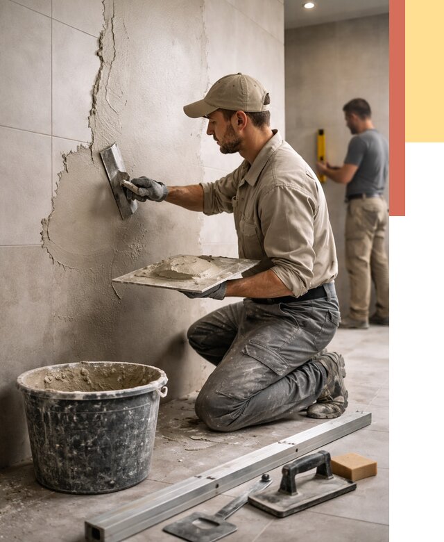 Штукатурка стен в ванной в Елизово от 4558 руб./м² — выравнивание под ключ | ОТДЕЛОЧНИК-Лзв