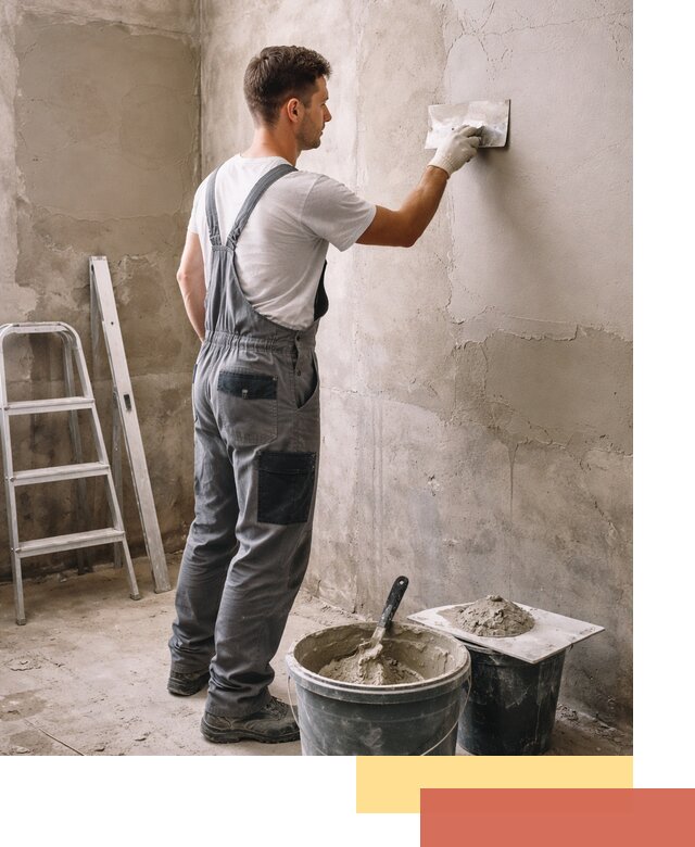 Штукатурка стен в ванной под ключ в Елизово