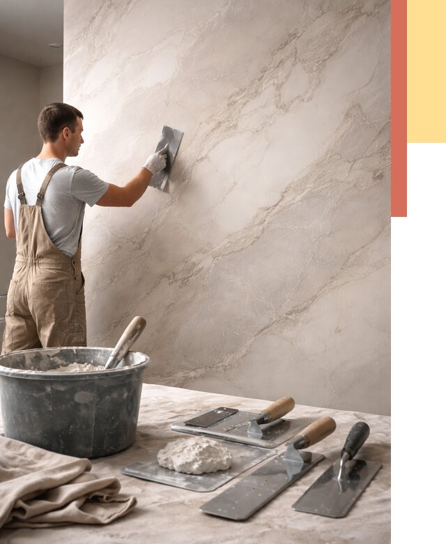 Декоративная штукатурка под мрамор в Елизово от 2836 руб./м² — быстро и недорого | ОТДЕЛОЧНИК-Лзв