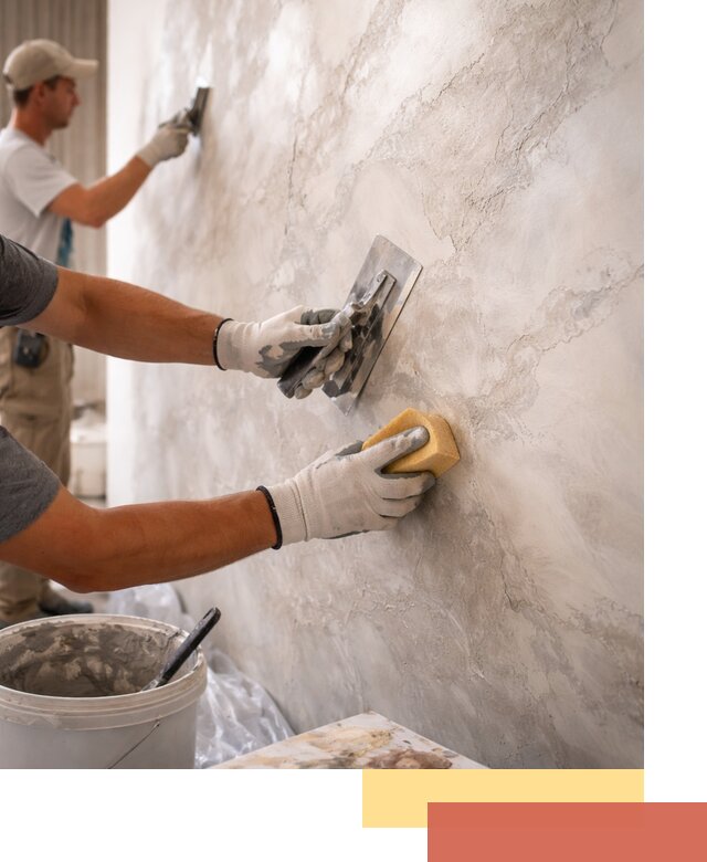 Декоративная штукатурка под мрамор в Елизово для стен и потолков