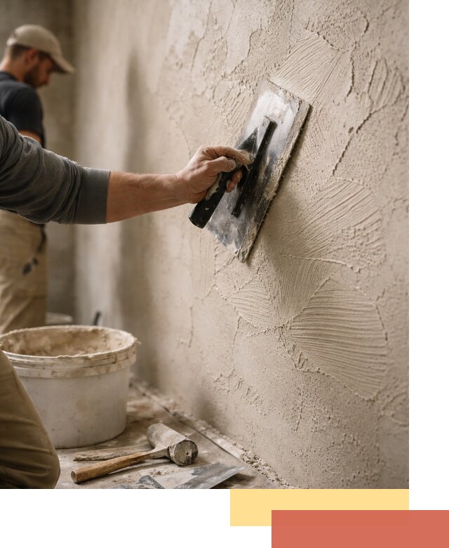 Фактурная штукатурка стен в Елизово — монтаж, отделка, реставрация