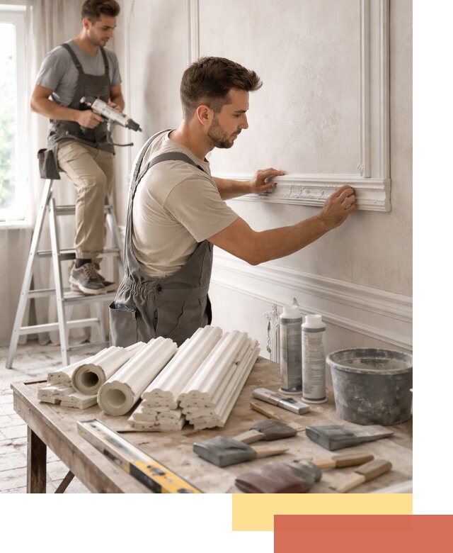 Монтаж лепнины на стены в Елизово профессионально и качественно