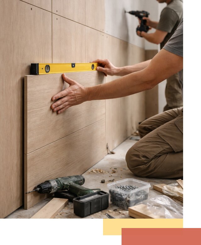 Профессиональный монтаж МДФ панелей на стены в Елизово