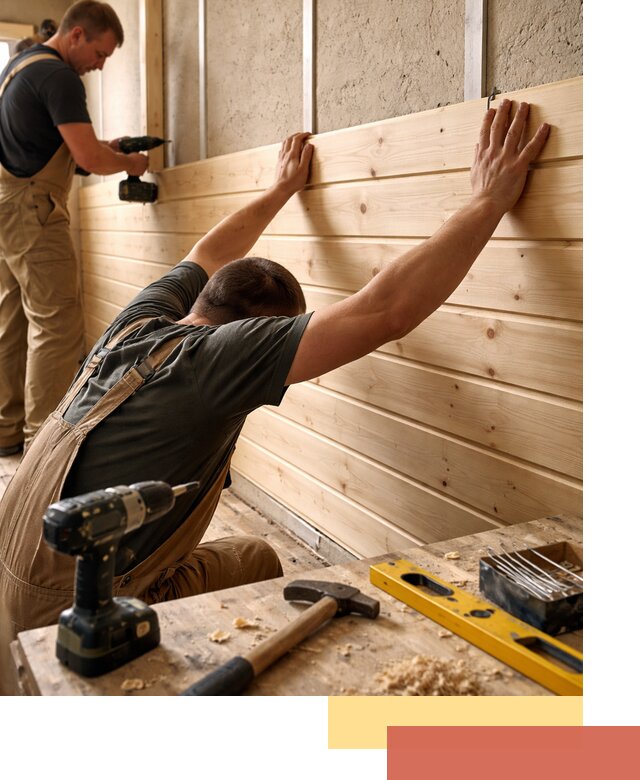 Монтаж деревянной вагонки на стены в Елизово быстро и качественно