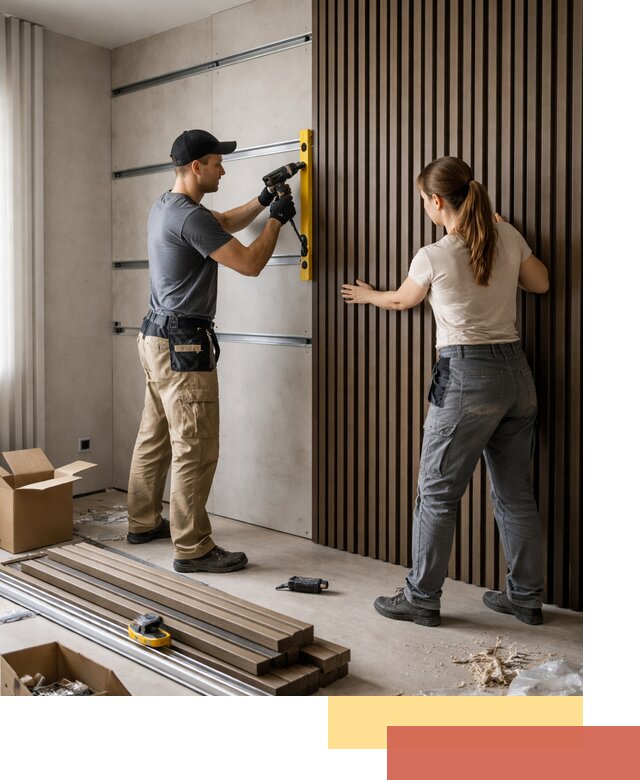 Монтаж реечных панелей на стены в Елизово