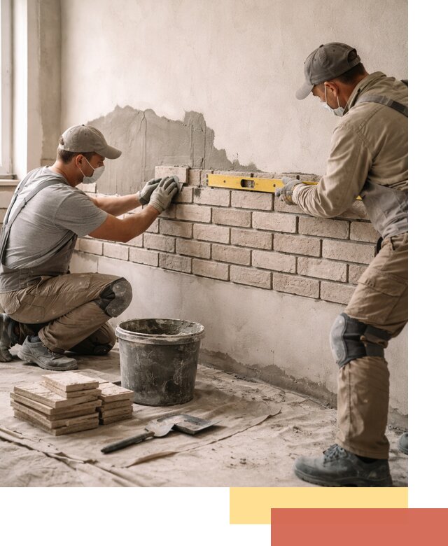 Монтаж декоративного кирпича профессионально в Елизово