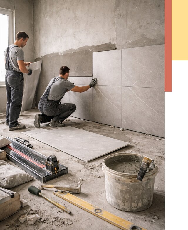 Облицовка стен керамогранитом в Елизово от 4254 руб./м² — услуги под ключ | ОТДЕЛОЧНИК-Лзв