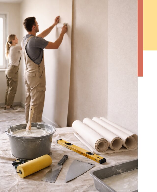 Поклейка бумажных обоев в Елизово от 5570 руб./м2 — быстро и недорого | ОТДЕЛОЧНИК-Лзв