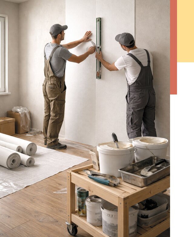 Поклейка стеклообоев в Елизово от 6583 руб. за м2 — быстро и недорого | ОТДЕЛОЧНИК-Лзв