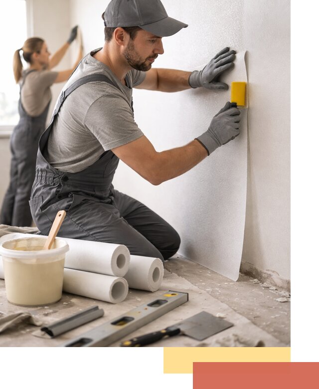 Поклейка стеклообоев профессионально в Елизово