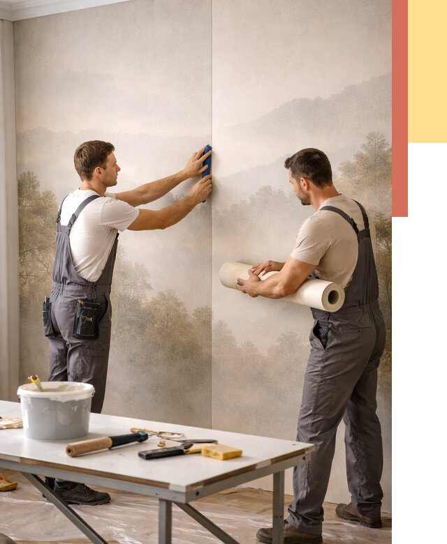 Поклейка фотообоев в Елизово от 8609 руб/м² — быстро и недорого | ОТДЕЛОЧНИК-Лзв