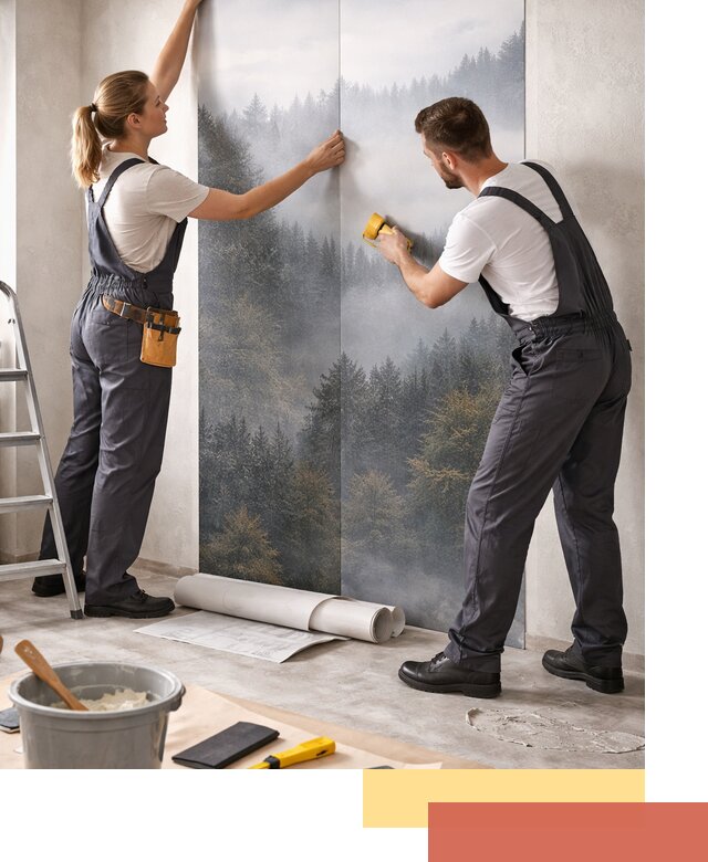 Поклейка фотообоев профессионально в Елизово под ключ