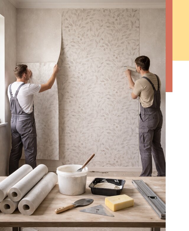 Поклейка обоев с подбором рисунка в Елизово от 3545 руб. | ОТДЕЛОЧНИК-Лзв - быстро и недорого