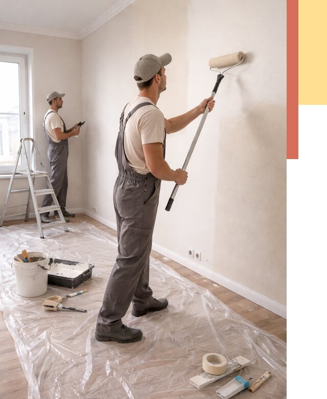 Покраска стен акриловой краской в Елизово от 3545 руб./м² — быстро и недорого | ОТДЕЛОЧНИК-Лзв