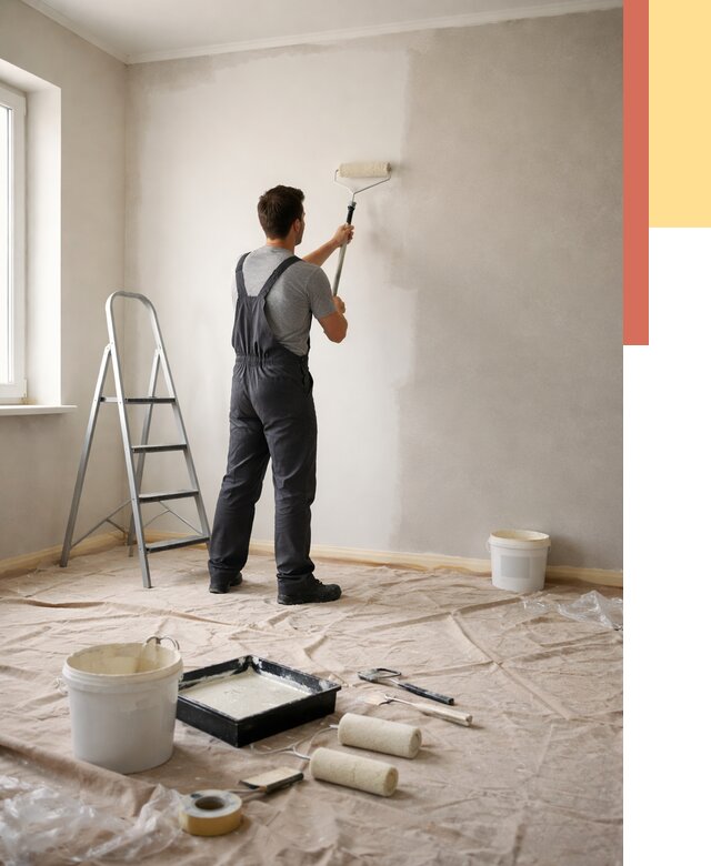 Покраска стен моющейся краской в Елизово от 354 руб./м² — быстро и недорого | ОТДЕЛОЧНИК-Лзв