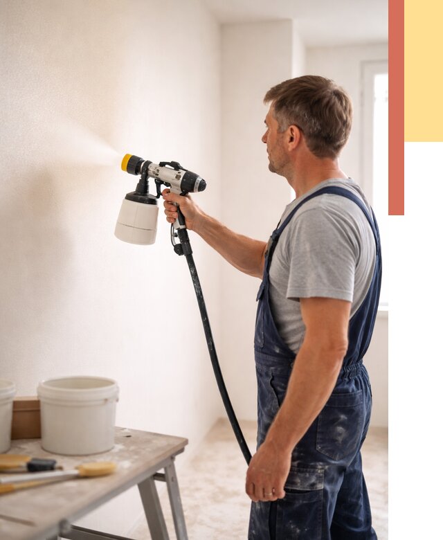 Покраска стен краскопультом в Елизово от 7596 руб. — механизированная покраска | ОТДЕЛОЧНИК-Лзв