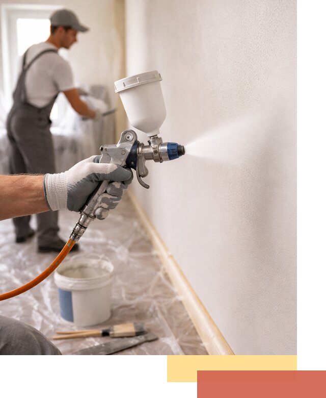 Покраска стен краскопультом в Елизово быстро и качественно