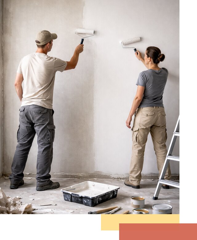 Окраска стен по стеклохолсту в Елизово качественно и долговечно