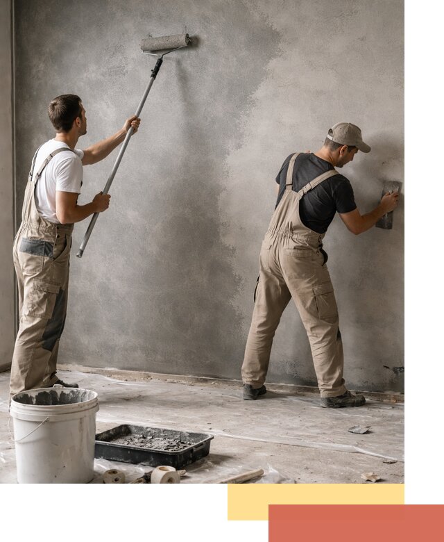 Покраска стен под бетон в Елизово профессионально и недорого