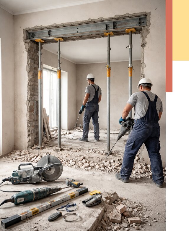 Прорезка проема в стене в Елизово от 4558 руб. — быстро и недорого | ОТДЕЛОЧНИК-Лзв