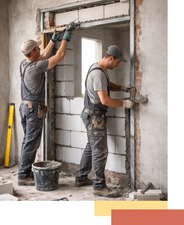 Закладка дверного проема под ключ в Елизово: демонтаж, монтаж, отделка