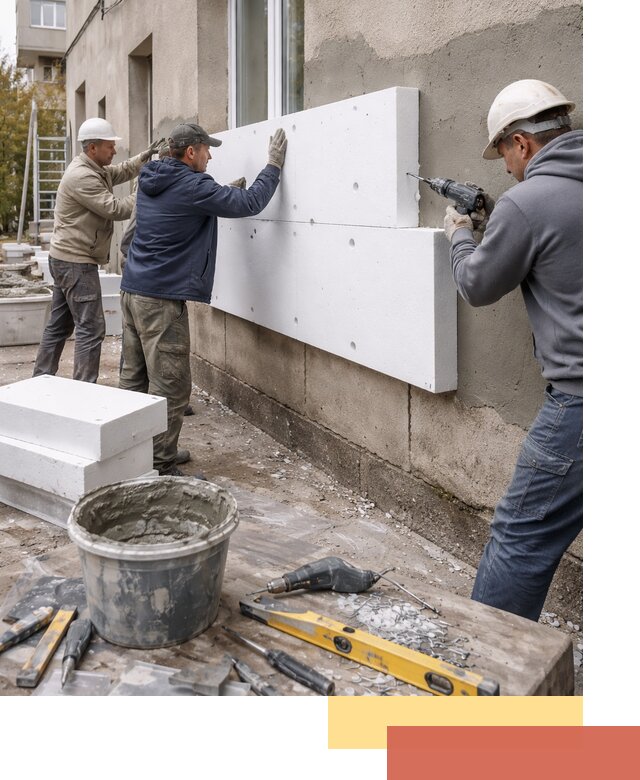 Утепление наружных стен пенопластом в Елизово