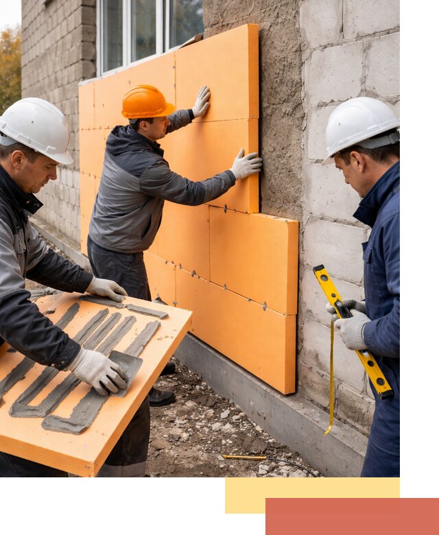 Утепление фасада пеноплексом под ключ в Елизово