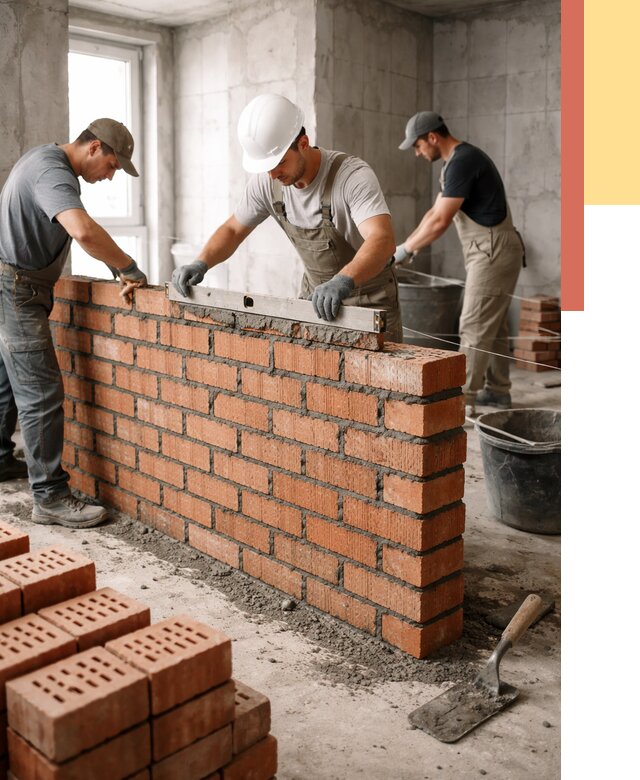 Кладка перегородок из кирпича в Елизово от 3545 руб. за м² | ОТДЕЛОЧНИК-Лзв