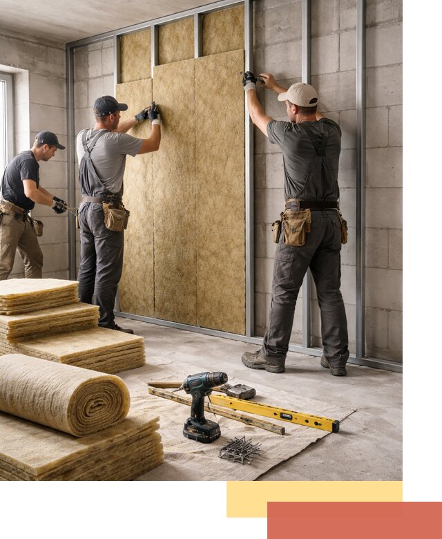 Шумоизоляция перегородок из блоков в Елизово — монтаж и защита шумоизоляцией