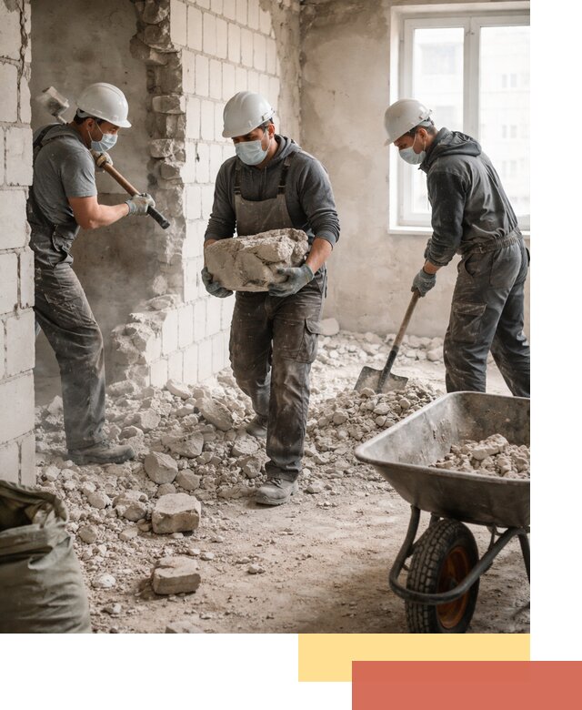 Демонтаж блочных перегородок в Елизово быстро и аккуратно