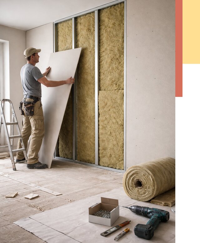 Перегородка из гипсокартона с шумоизоляцией в Елизово от 3160 руб. | ОТДЕЛОЧНИК-Лзв