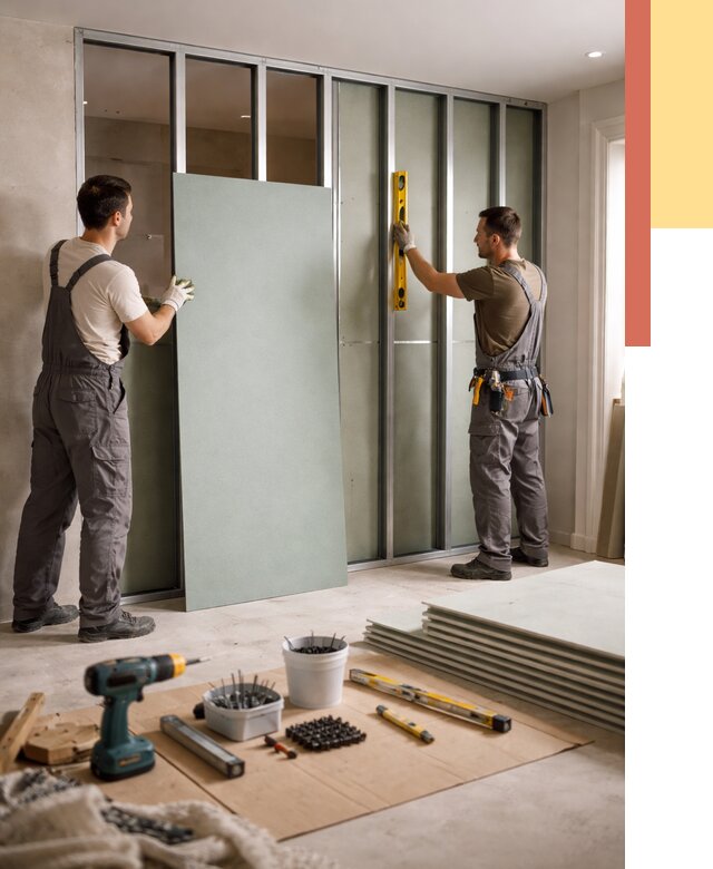 Перегородка из влагостойкого гипсокартона в Елизово от 4861 руб. — монтаж под ключ | ОТДЕЛОЧНИК-Лзв