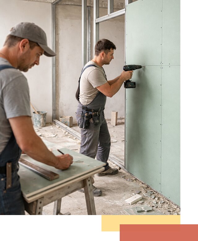 Перегородки из влагостойкого гипсокартона под ключ в Елизово