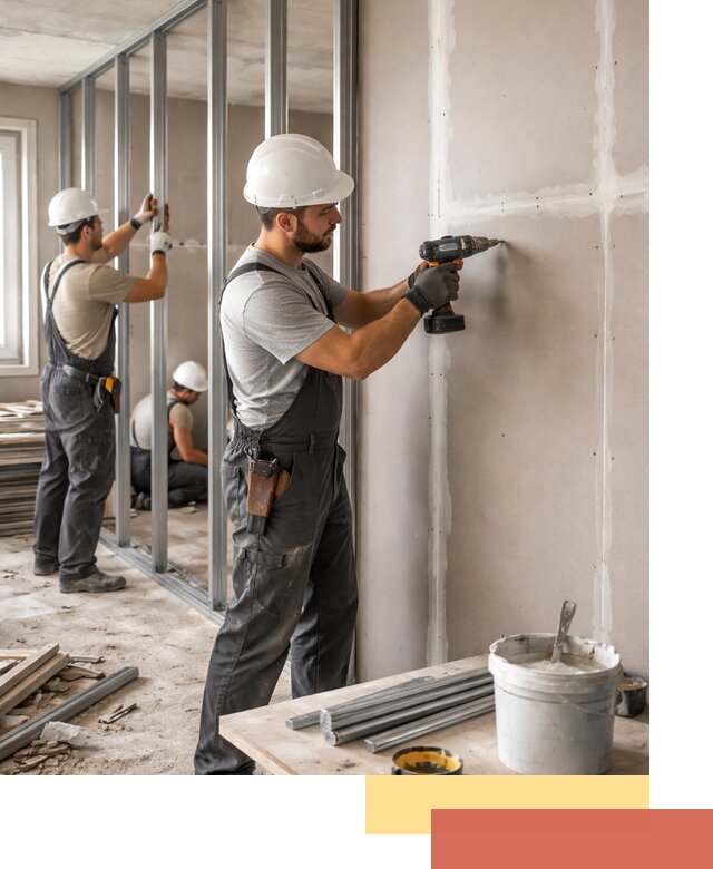 Перегородки из огнестойкого гипсокартона в Елизово под ключ