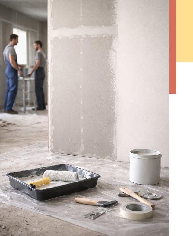 Покраска перегородок из гипсокартона в Елизово от 4558 руб. под ключ | ОТДЕЛОЧНИК-Лзв