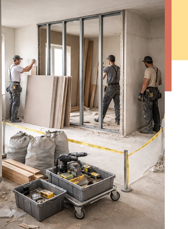 Перенос гипсокартонной перегородки в Елизово под ключ от 4558 руб. | Демонтаж и монтаж – ОТДЕЛОЧНИК-Лзв