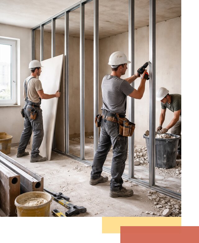 Перенос гипсокартонной перегородки в Елизово профессионально и быстро