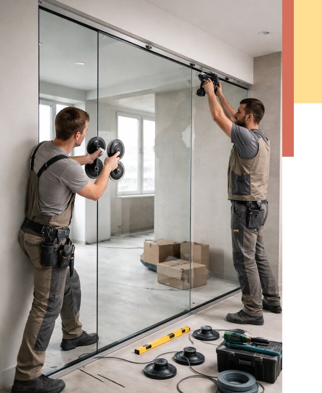 Монтаж стеклянных перегородок в Елизово от 6583 руб. | ОТДЕЛОЧНИК-Лзв