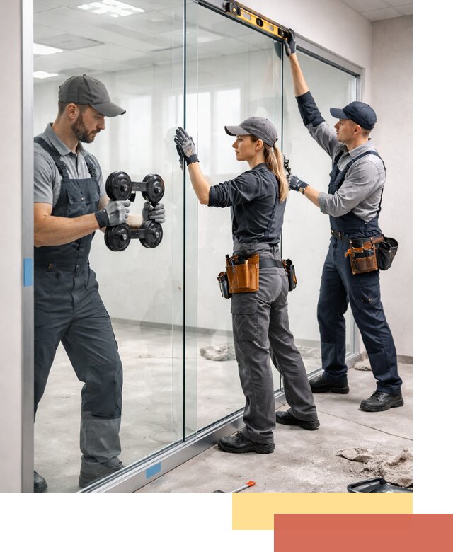 Профессиональный монтаж стеклянных перегородок в Елизово