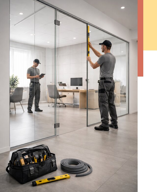 Цельностеклянные перегородки под ключ в Елизово от 9622 руб. — монтаж и цены | ОТДЕЛОЧНИК-Лзв