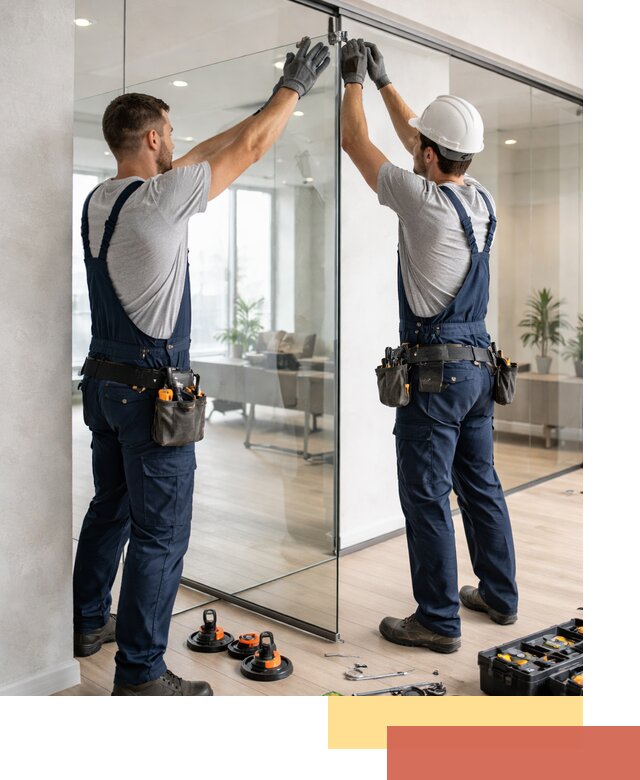 Безрамные стеклянные перегородки под ключ в Елизово